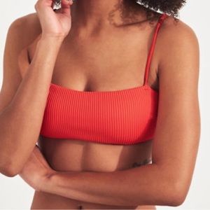 Hollister Ribbed square necktop colour orange/red